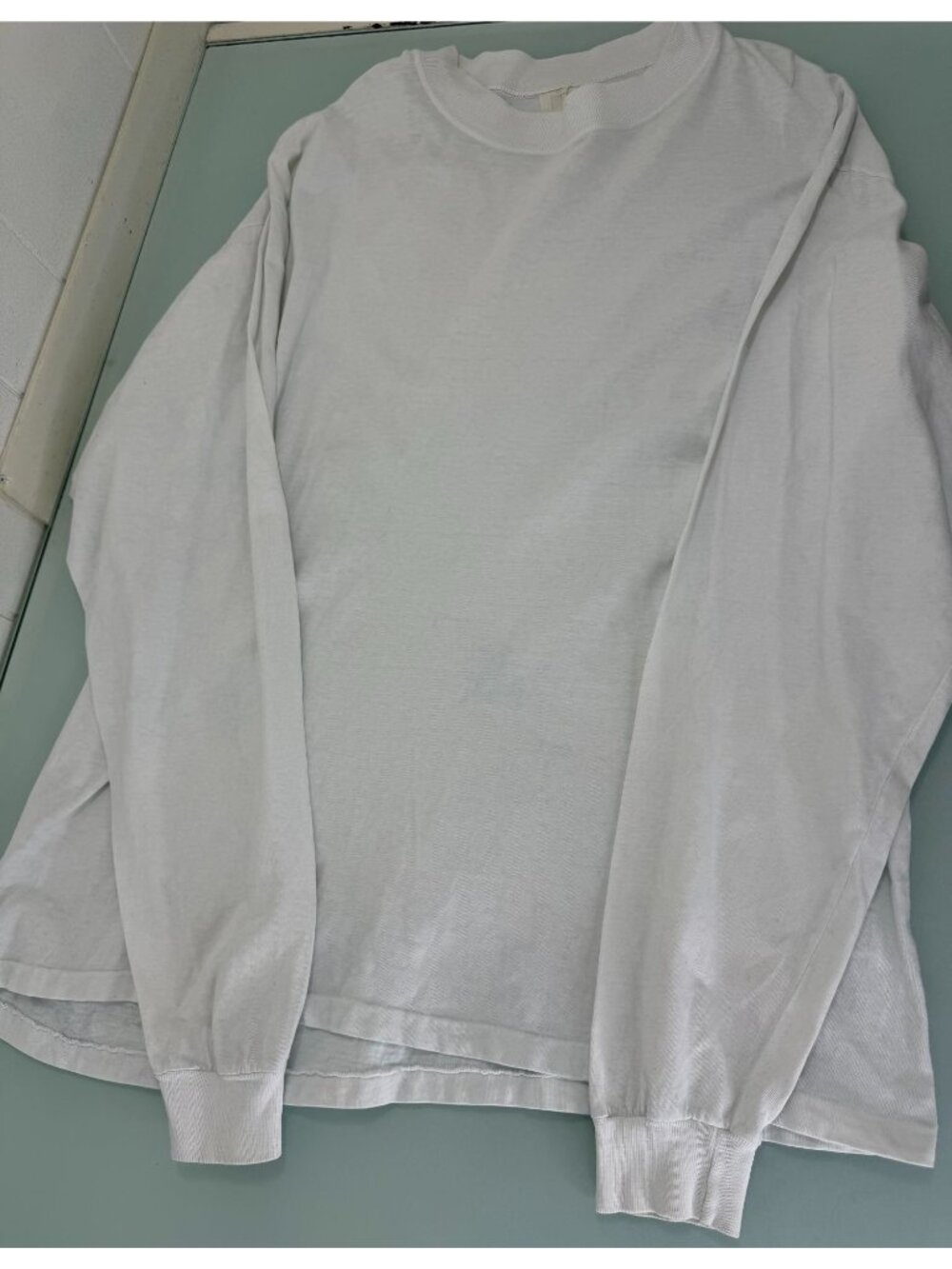 Vintage Y2K GAP T Shirt Mens Medium M White Blank Mock Neck Made In USA Rare!